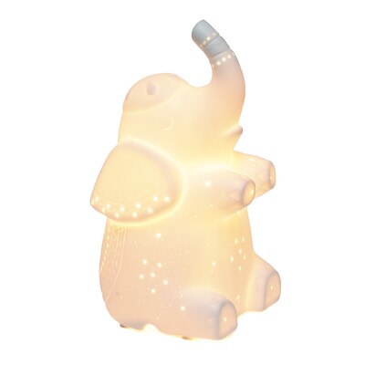 Creekwood Home 8.18 Glowing Ceramic Gentle Giant Elephant Light, White (CWT-2040-WH)