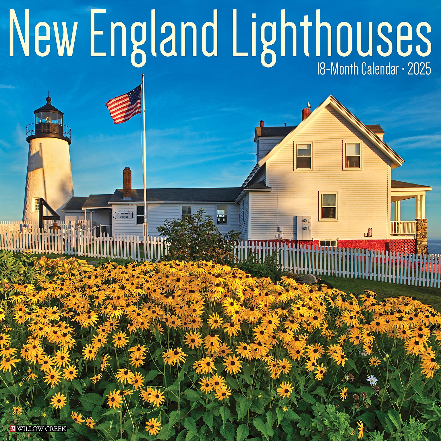 2025 Willow Creek New England Lighthouses 12 x 12 Monthly Wall Calendar (44179)