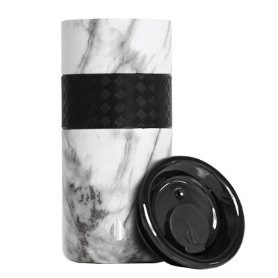Elemental Artisan Series Stainless Steel Triple Wall Insulated Tumbler, 16 oz., White Marble (EMLET16MB5)