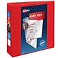 Avery Heavy Duty 3 3-Ring View Binders, One Touch EZD Ring, Red (79325)