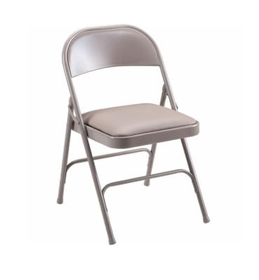 Lorell Padded Seat Folding Chairs, 19.4W x 18.3D x 29.6H, Beige, 4/Carton (LLR62501)