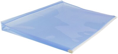 JAM Paper Premium Plastic Document File, 1 Pocket, Letter, Blue, 3/Pack (218Z1bux3)