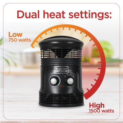 Black & Decker 1500-Watt Portable Electric Heater, Black (BHDS156)