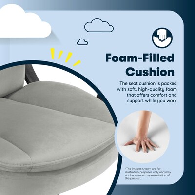 Serta Comfort Ergo Ergonomic Velvet Fabric Swivel Executive Chair, Gray (CCHR10016C)