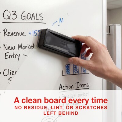 Staples Magnetic Whiteboard Eraser, Black, 12/Pack (ST63633)
