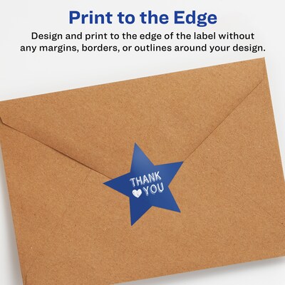 Avery Laser/Inkjet Multipurpose StarLabels, 0.75" Dia, Glossy White, 8000/Box (94610)