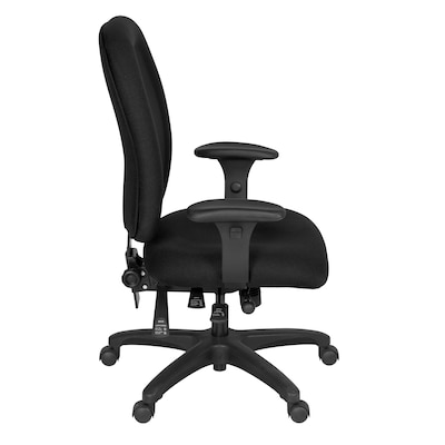 Regency Comfort Series Armless Ergonomic Fabric Swivel Task Chair, Black (125-BK)