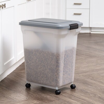 Iris 55 Quart Storage Container with Lid, Plastic, Gray (301048)