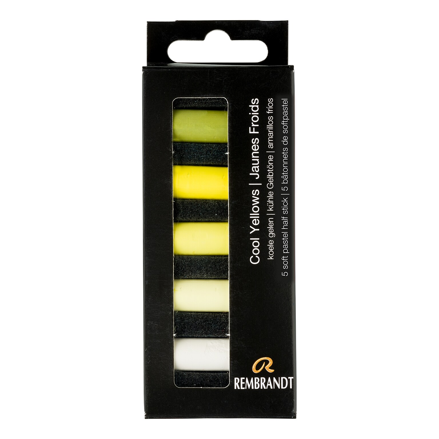 Rembrandt Soft Pastels Micro Sets, Cool Yellows, 5/Set (RBX31820500)