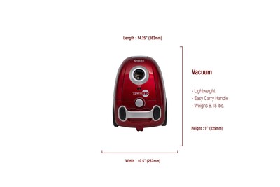 Atrix Rebel Red Canister Vacuum, Red (RBR2CV)