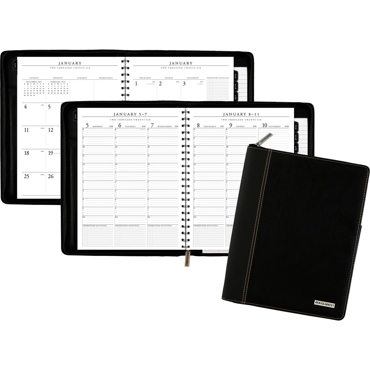 2026 AT-A-GLANCE Executive 8.25 x 11 Weekly & Monthly Appointment Book, Faux Leather Cover, Black (70-NX81-05-26)