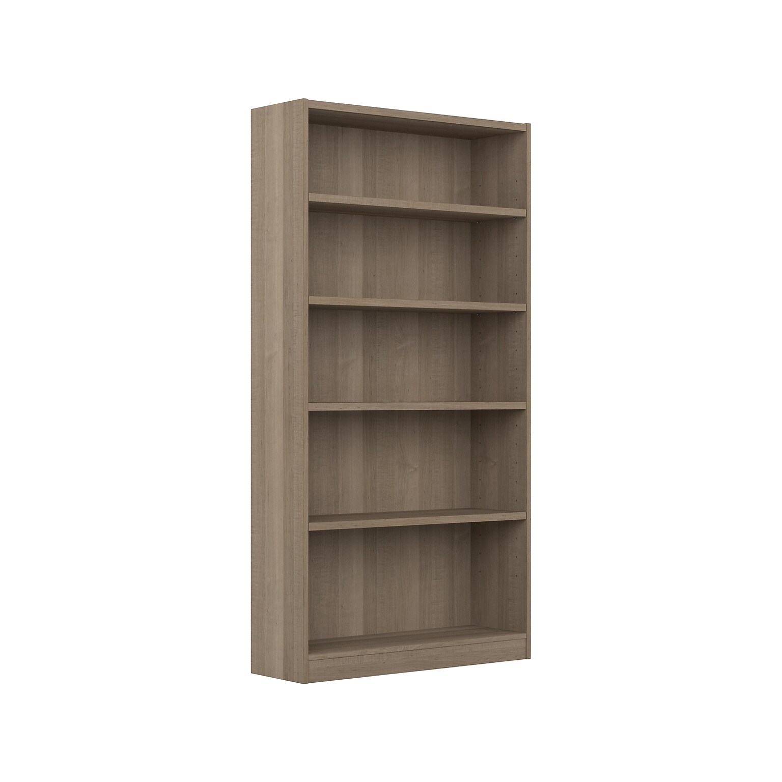 Bush Furniture Universal 72H 5-Shelf Bookcase with Adjustable Shelves, Ash Gray Laminated Wood (WL12427)