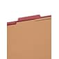 Smead 100% Recycled Pressboard Classification Folders, 2" Expansion, Letter Size, 2 Dividers, Red, 10/Box (14024)