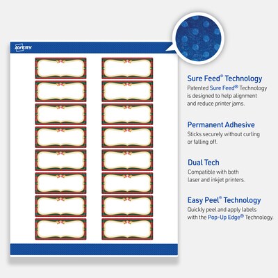 Avery Rectangle Multipurpose Labels, 1" x 2-5/8", White, 160/Pack (19479370508)