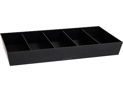 Mind Reader Plastic Snack Tray Countertop Organizer Condiment Holder, Black (SNACKORGT-BLK)