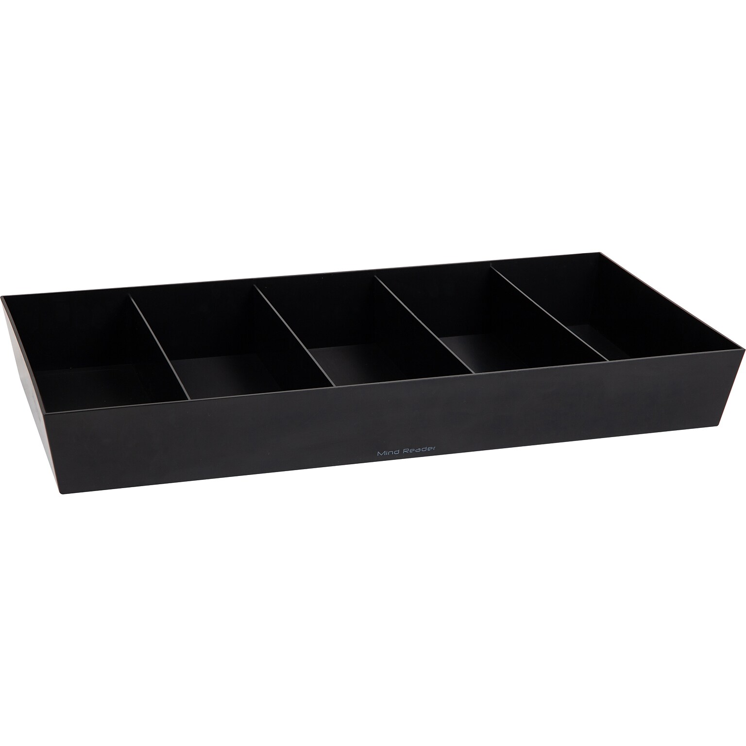 Mind Reader Plastic Snack Tray Countertop Organizer Condiment Holder, Black (SNACKORGT-BLK)