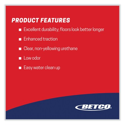 Betco GymShoe Gloss Sport Finish, Mild Scent, 1 Gal. Bottle, 4/Carton (BETB16774312)