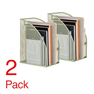Staples Metal Mesh File Organizer, Sage Green, 2/Pack (ST63836)