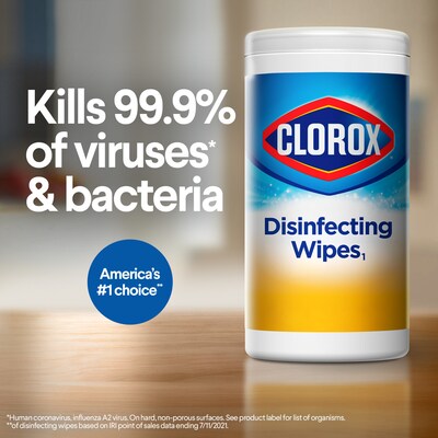 Clorox Disinfecting Wipes Value Pack, Bleach Free Cleaning Wipes - 225 Wipes (30208)