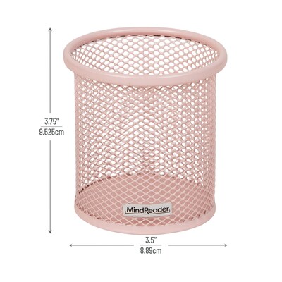 Mind Reader Metal Pen Holder, Pink, 3 Pieces/Set (CLIPMESH3-PNK)