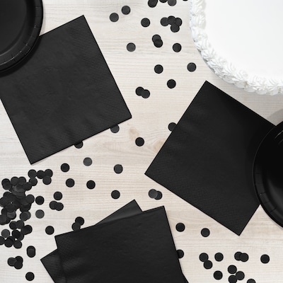 Creative Converting Touch of Color Dinner Napkins, 3-ply, Black, 250/Carton (59134B)