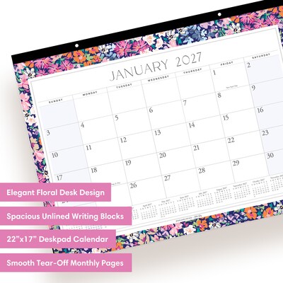 2027 Blue Sky Jessie James Decker Monthly Desk Calendar, Floral (164182)