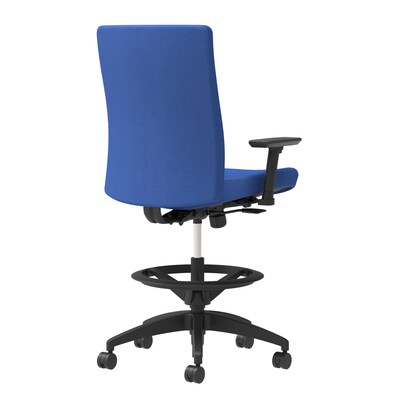 Union & Scale Workplace2.0™ Stool Upholstered 2D, Adjustable Arms, Blue Marine Limited Synchro Tilt