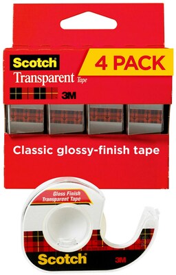 Scotch® Transparent Tape, 3/4 x 23.6 yds., 4 Rolls/Pack (4814)