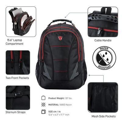 DUKAP DISRUPTOR Laptop Compatible Backpack, Large, Black (B-DKDIS-3713)