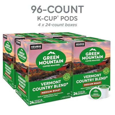 Green Mountain Vermont Country Blend Coffee Keurig® K-Cup® Pods, Medium Roast, 96/Carton (GMT6602CT)