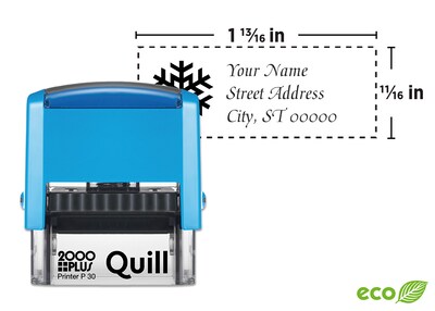 Custom Quill 2000 Plus® Holiday Self-Inking Printer P 30 Stamp, 11/16 x 1-13/16”