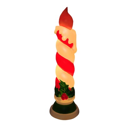 Fraser Hill Farm 40” Candle with Holly Christmas Blow Mold (FFBM-1CND-MLT)