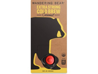 Wandering Bear Caramel Cold Brew Coffee, 96 oz., 3/Case (WBCA96oz3pak)