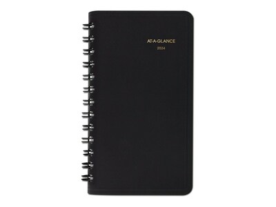 2024 AT-A-GLANCE 2.5 x 4.5 Weekly Planner, Black (70-035-05-24)