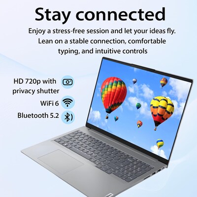 Lenovo ThinkBook 16 G6 16" Touchscreen Laptop, Intel Core i7-1355U, 16GB RAM, 1TB SSD, Windows 11 Pro, Silver (21KH00U2US-N)
