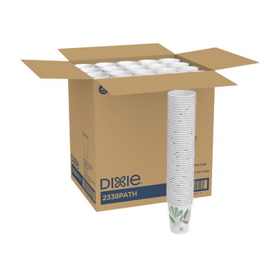 Dixie Pathways Poly Paper Hot Cups, 8 oz., White, 1000/Carton (2338PATH)