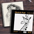 Better Office Products Artist Sketch Book, Spiral Bound,  8.5 x 11, Premium Paper, Natural White P