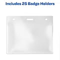 Avery Secure Top Heavy Duty Multiuse Badge Holders, 3 x 4, Clear Landscape Holders, 25/Pack (74471