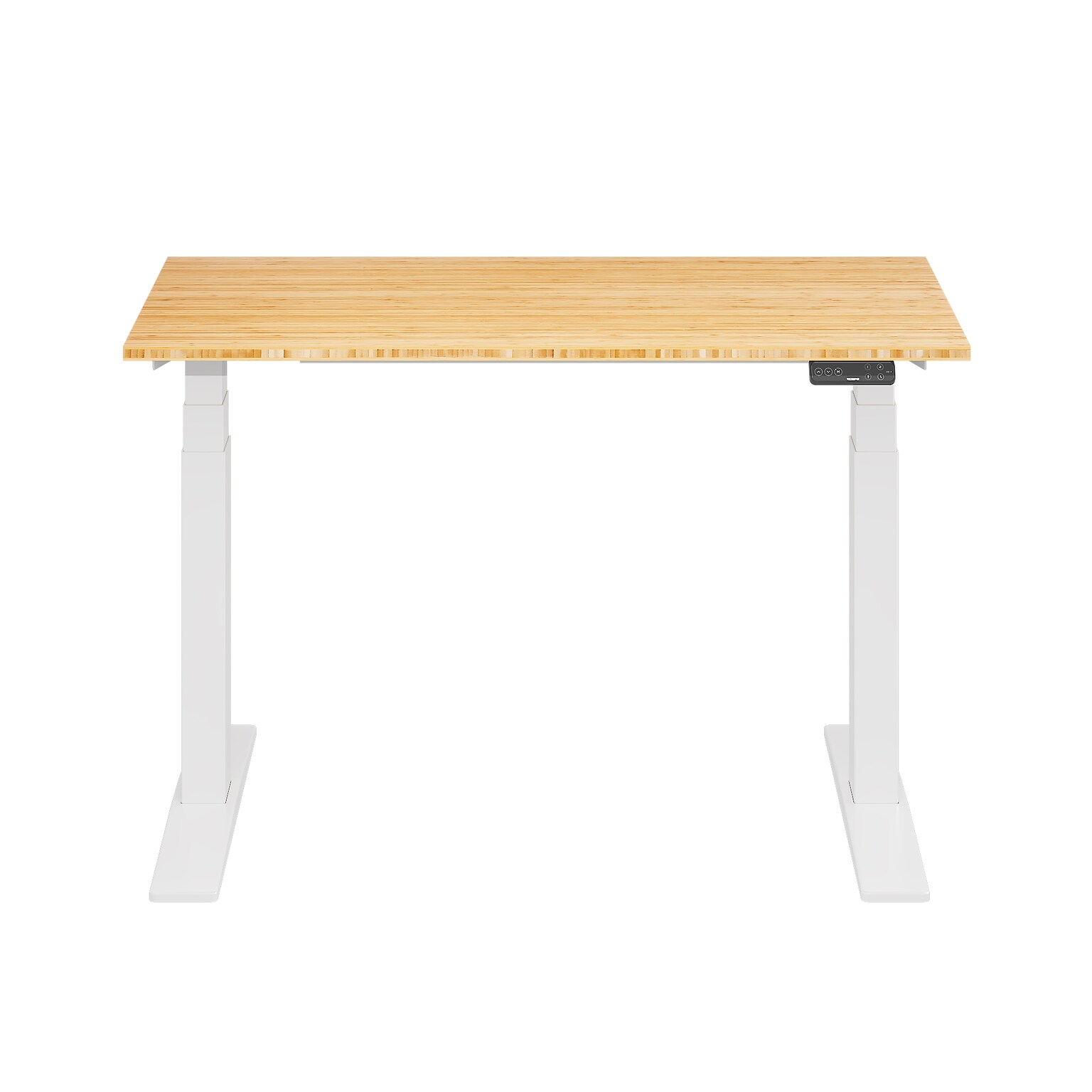 FlexiSpot E7COMMERCIAL 48W Electric Height Adjustable Standing Desk, Bamboo/White (E7WCOM4824-LBZB)