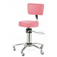 Brandt Hydraulic Surgeon Stool with Backrest with Backrest, Rose (15512ROSE)