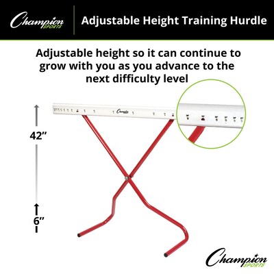 Champion Sports Adjustable Training Hurdle, Red/White (CHSPH)