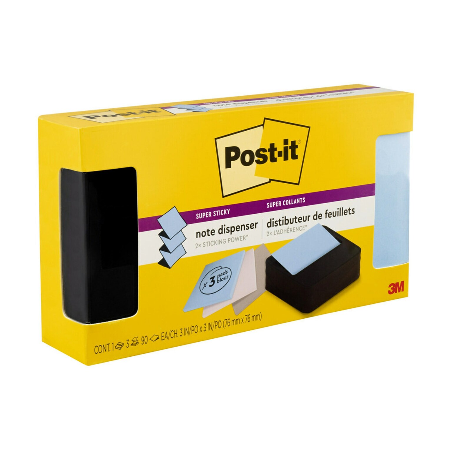 Post-it Pop-up Wave Design Dispenser for 3 x 3 Notes, Black (WAVE-330-BKVP)