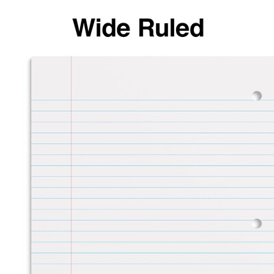 Staples 3-Subject Notebook, 8" x 10.5", Wide Ruled, 120 Sheets, Assorted Colors, 3/Pack (ST11669C)