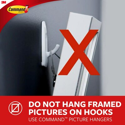 Command Medium Designer Hooks, 3 lb., Matte Black, 2/Pack (17034MB-2ES)