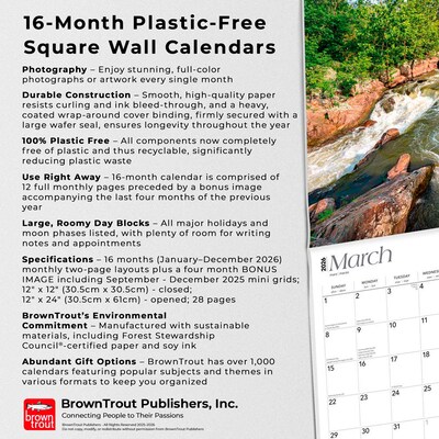 2026 BrownTrout Virginia Wild & Scenic 12" x 12" Monthly Wall Calendar (9798330706150)