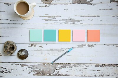 Post-it® Notes, 3" x 3", Beachside Café Collection, 100 Sheets/Pad, 18 Pads/Cabinet Pack (654-18APCP)