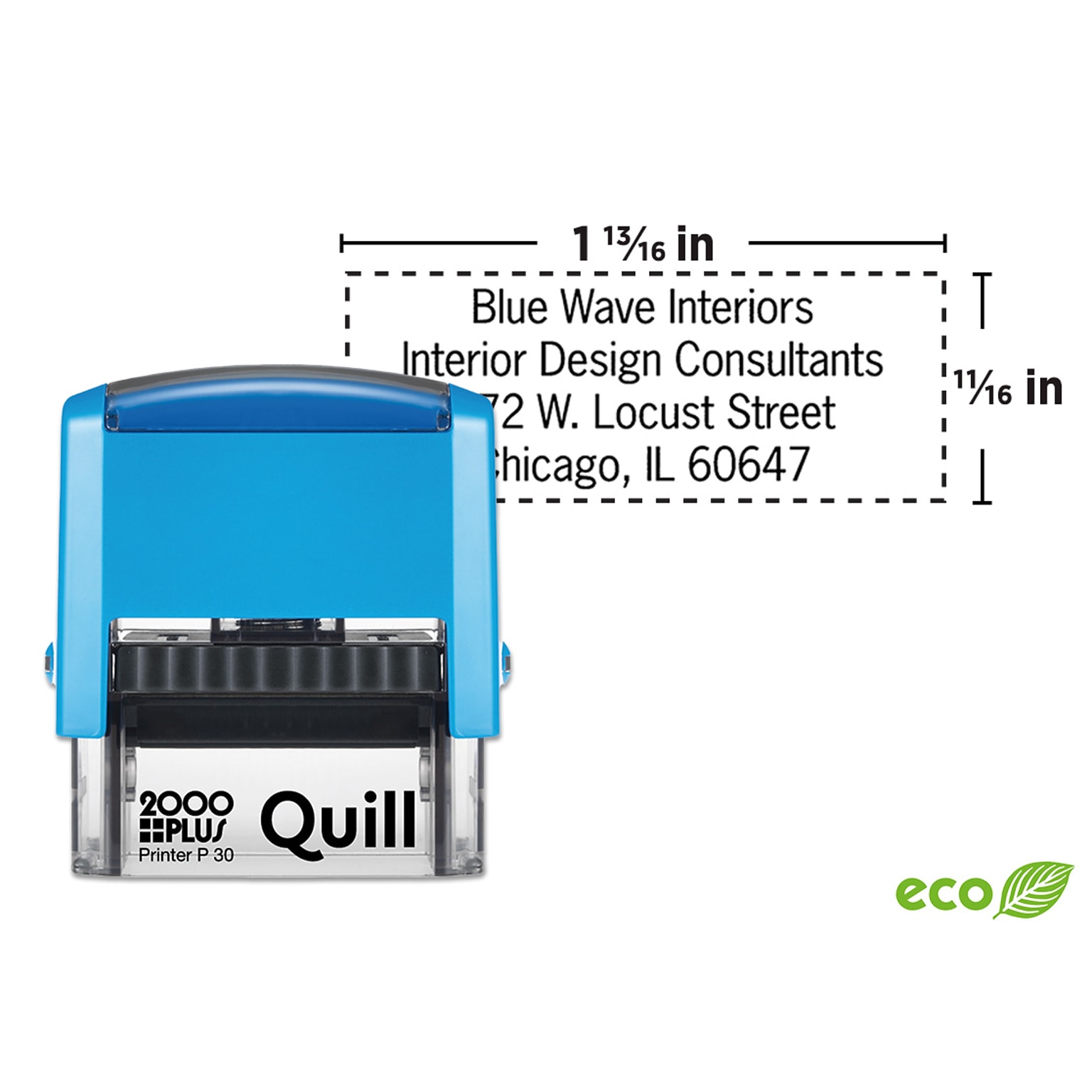 Custom Quill 2000 Plus® Self-Inking Printer P 30 Stamp, 11/16 x 1-13/16”