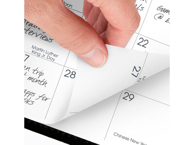 2025 AT-A-GLANCE 3.5" x 6" Monthly Planner, Faux Leather Cover, Black (70-064-05-25)
