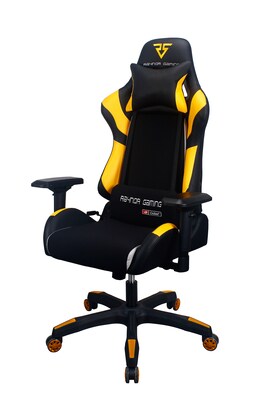Raynor Group Energy Pro Series Fabric/Polyurethane Gaming Chair, Black/Yellow (G-EPRO-YLW)