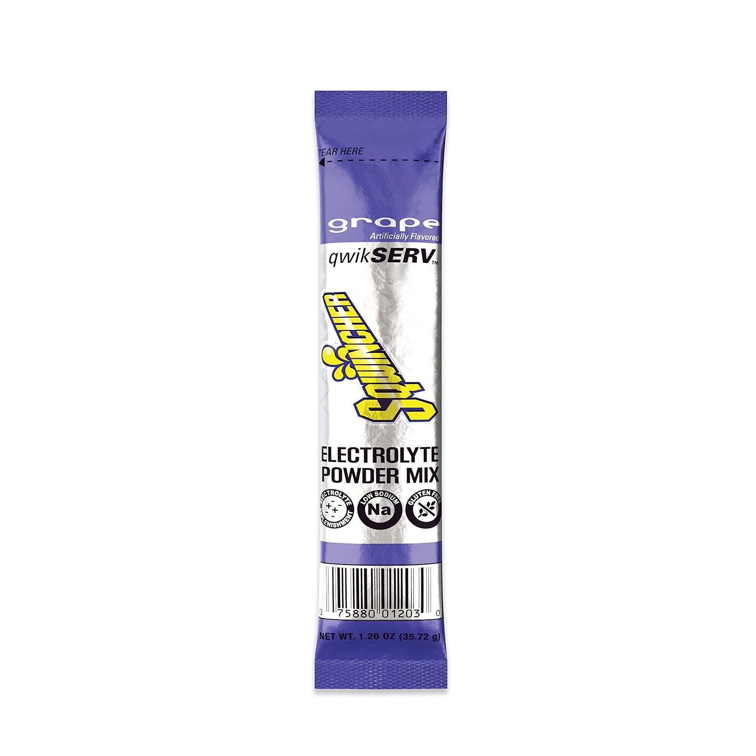 qwikSERV® Electrolyte Powder Mix, 1.26 oz., Packet/Sticks, Yields 16.9 fl. oz., Grape, 100 EA/CA (159060967)